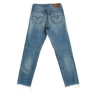 Levi’s 2016 Women’s Wedgie Icon Button Fly Raw Hem Jeans White Oak Cone Denim